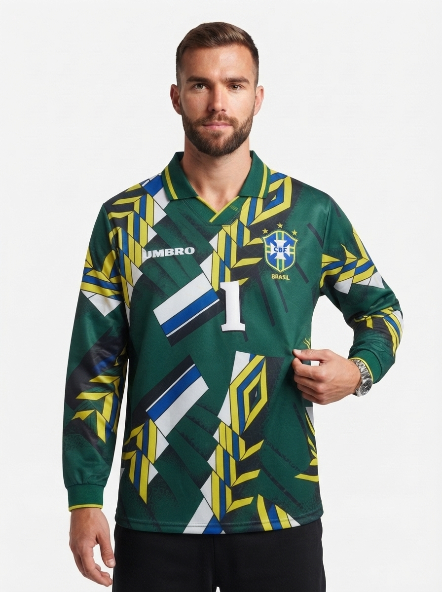 Brazil 1994 GK Long Sleeve Retro Taffarel #1 Brasil