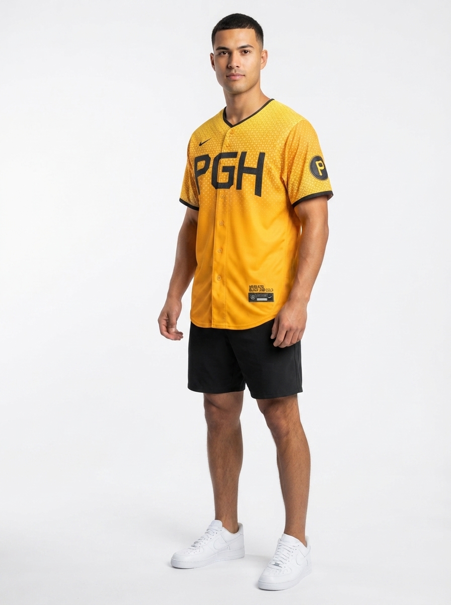 Jersey MLB Pittsburgh Pirates Gold City Connect Torcedor Masculina