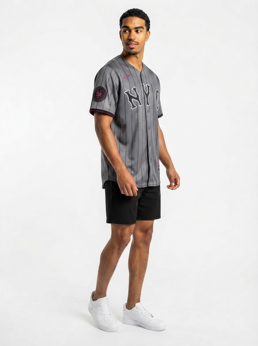 Jersey MLB New York Mets Graphite Torcedor Masculina Francisco Lindor 12 Grafite