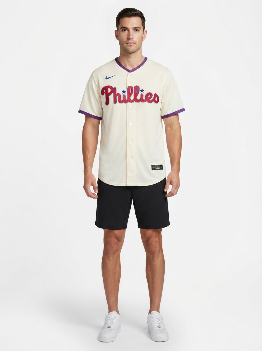 Jersey MLB Philadelphia Phillies III Cream Torcedor Masculina