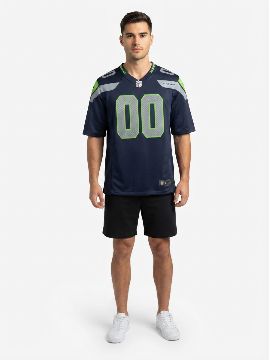 Seattle Seahawks - College Custom Game Jersey - Navy