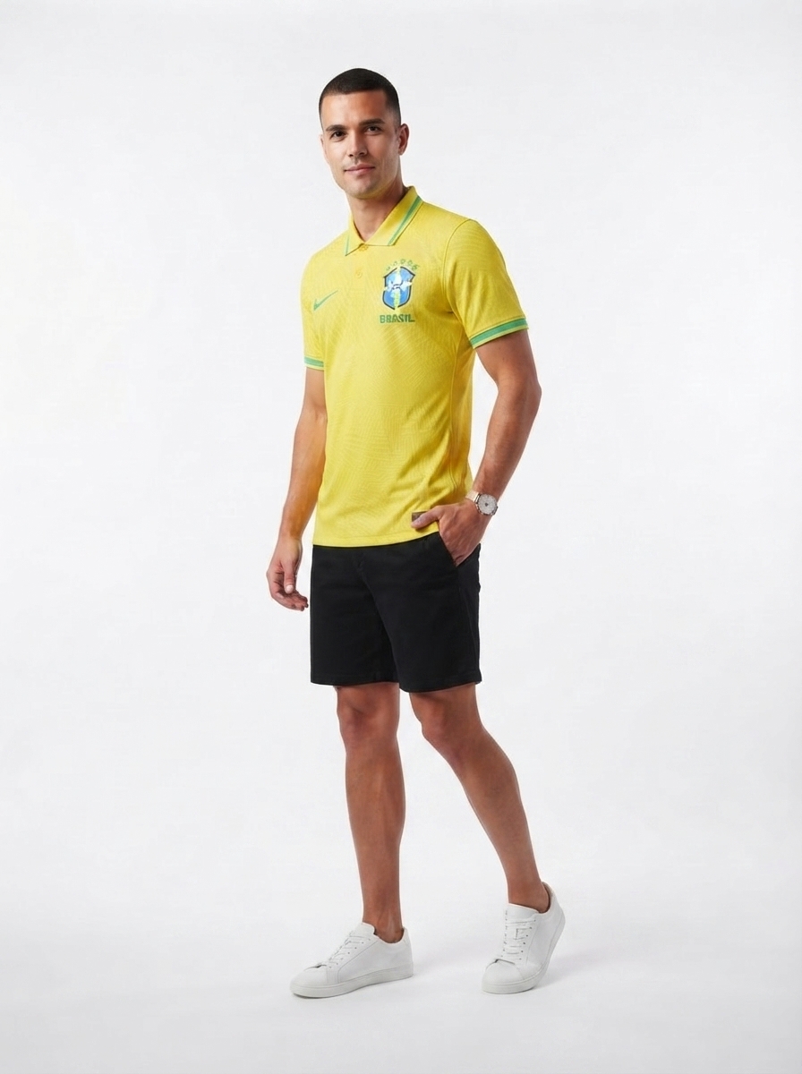 Brazil 25/26 Polo Edition Jersey - Yellow - Player Version - Slim Fit