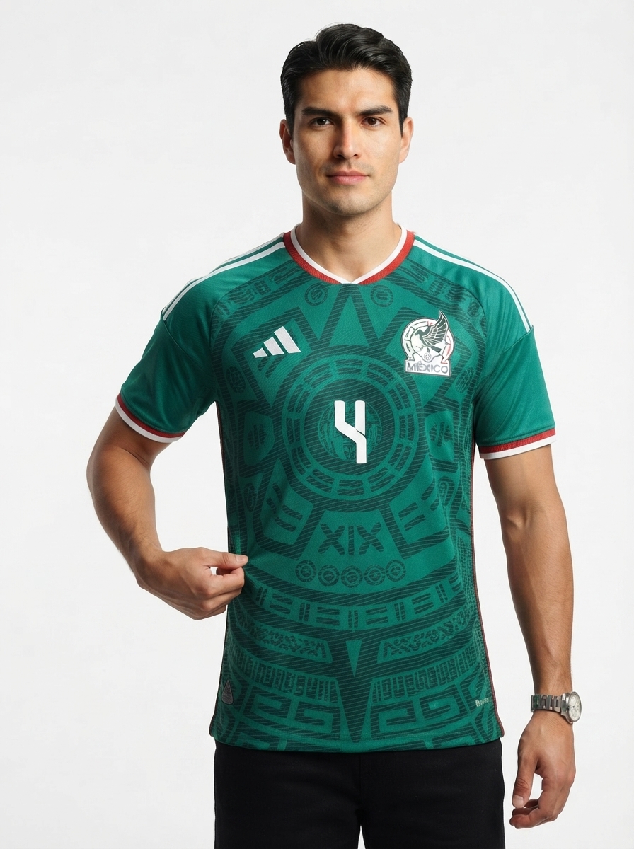 Mexico Home E.ÁLVAREZ 4 Authentic Player [Slim Fit] Player Shirt 2026 World Cup