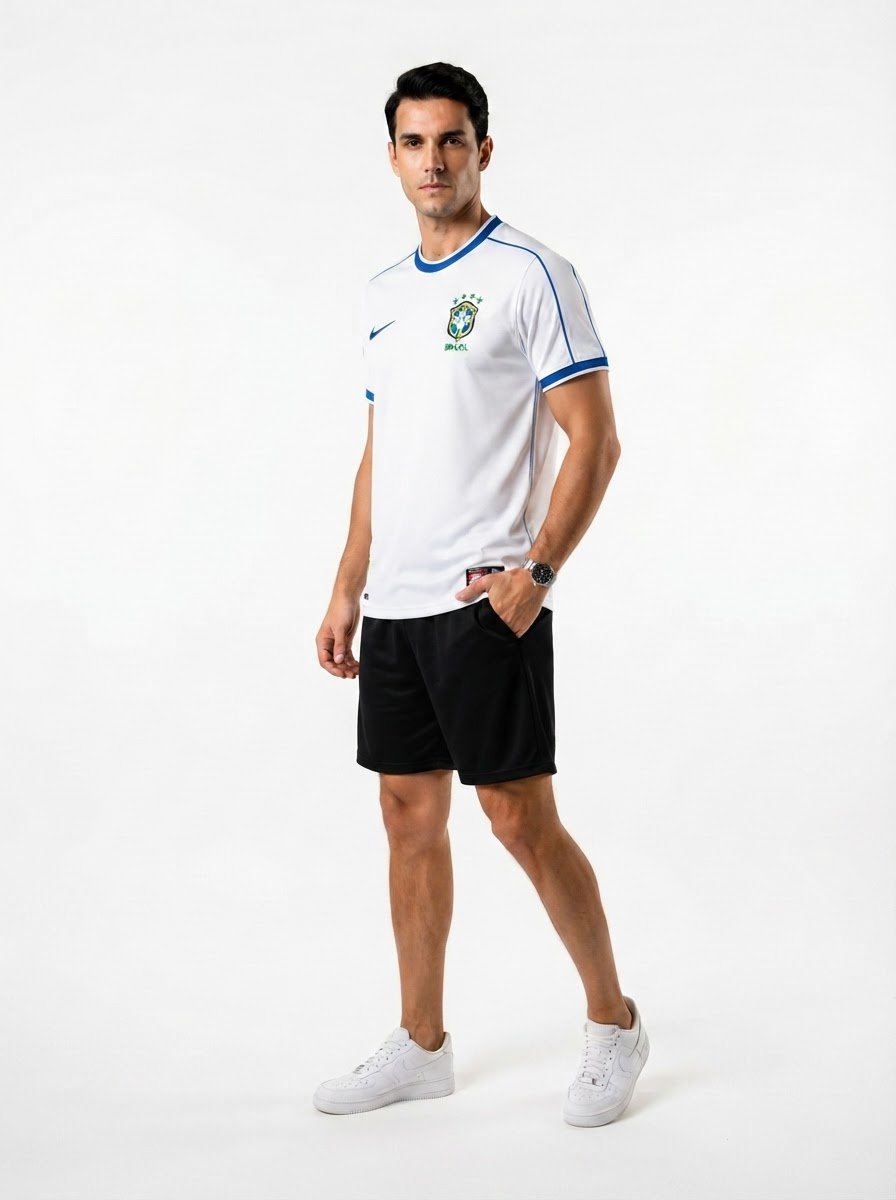Camisa Retro Seleção Brasil 1998/99 I Brazil White