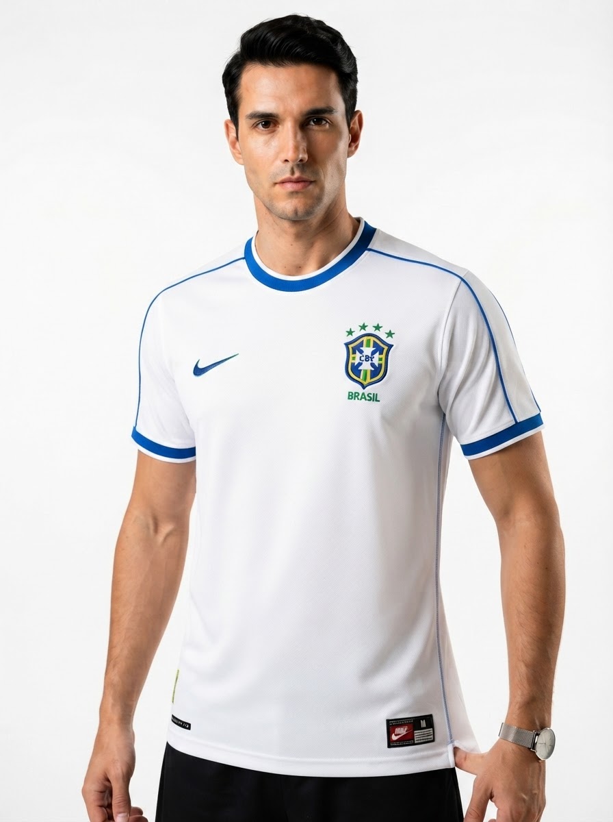 Camisa Retro Seleção Brasil 1998/99 I Brazil White