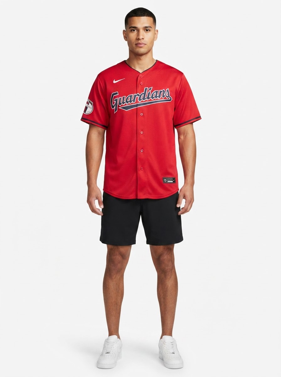 Jersey MLB Cleveland Guardians Red Alternate Limited Jersey Masculina Vermelha