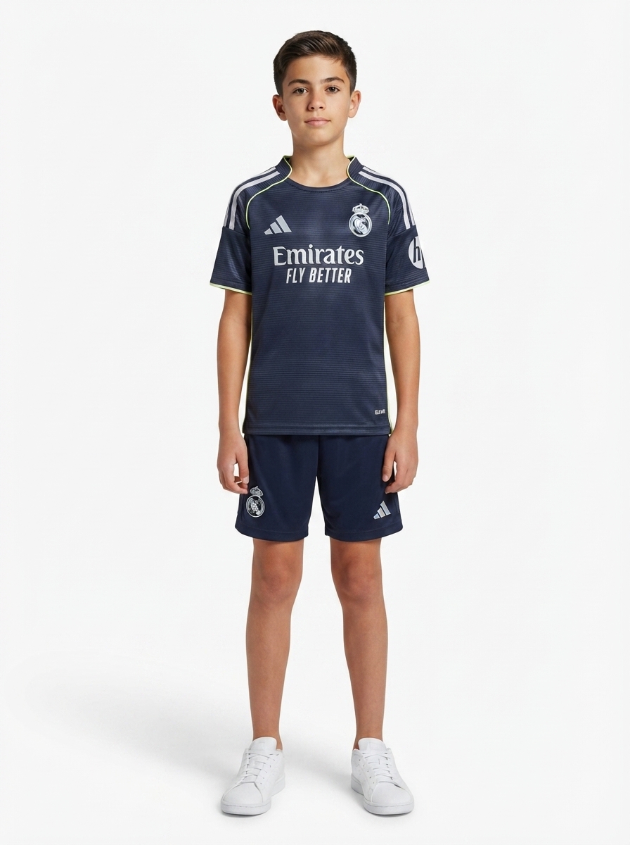 Real Madrid 2025/26 Away Kids Kit