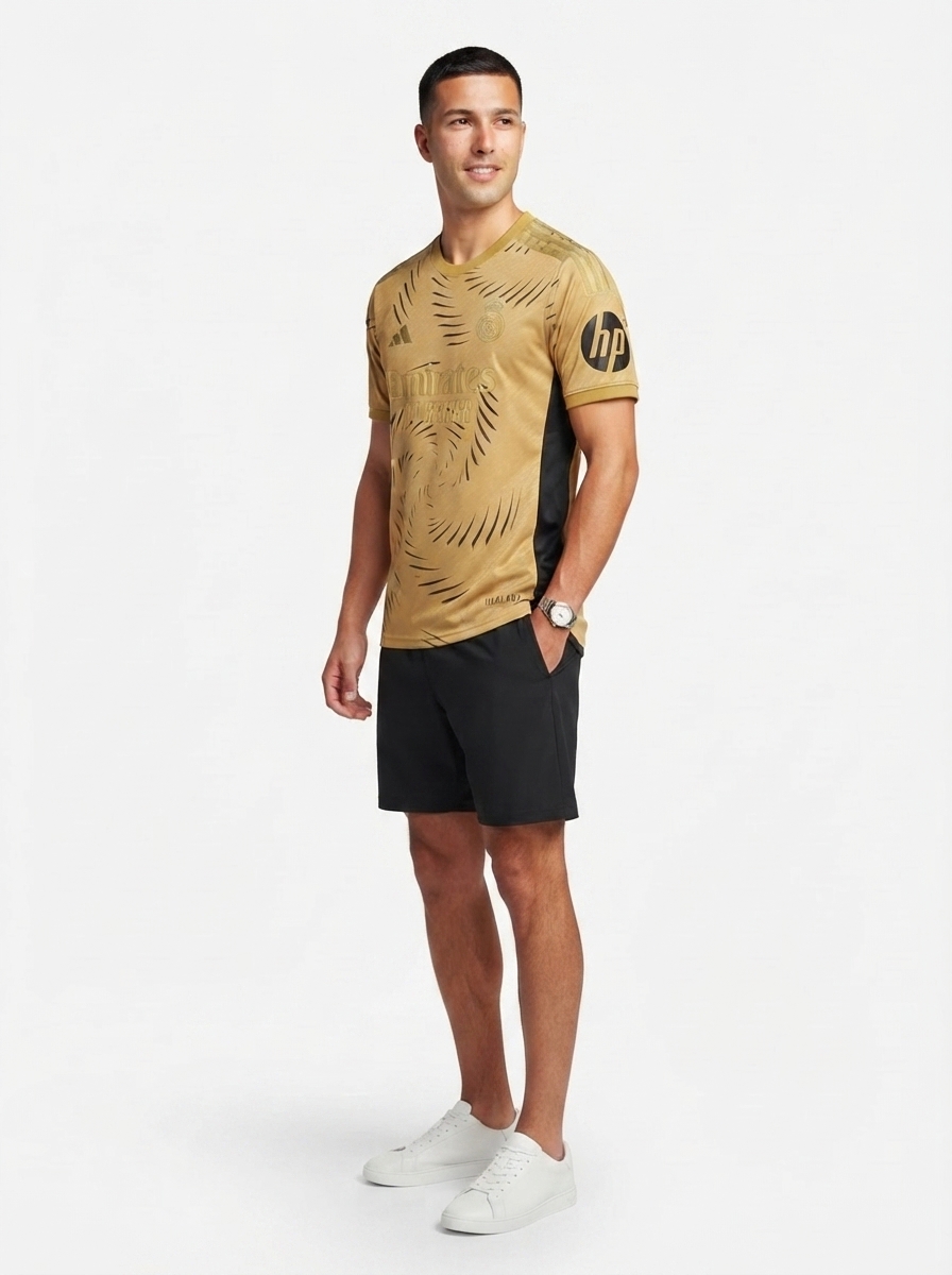 Real Madrid 2025/26 Training Gold Jersey (Slim Fit)