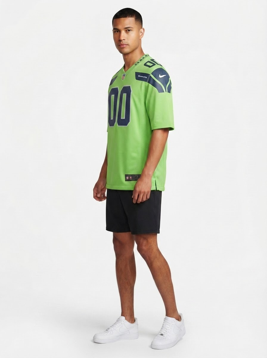 Seattle Seahawks - Alternate Custom Game Jersey - Neon Green