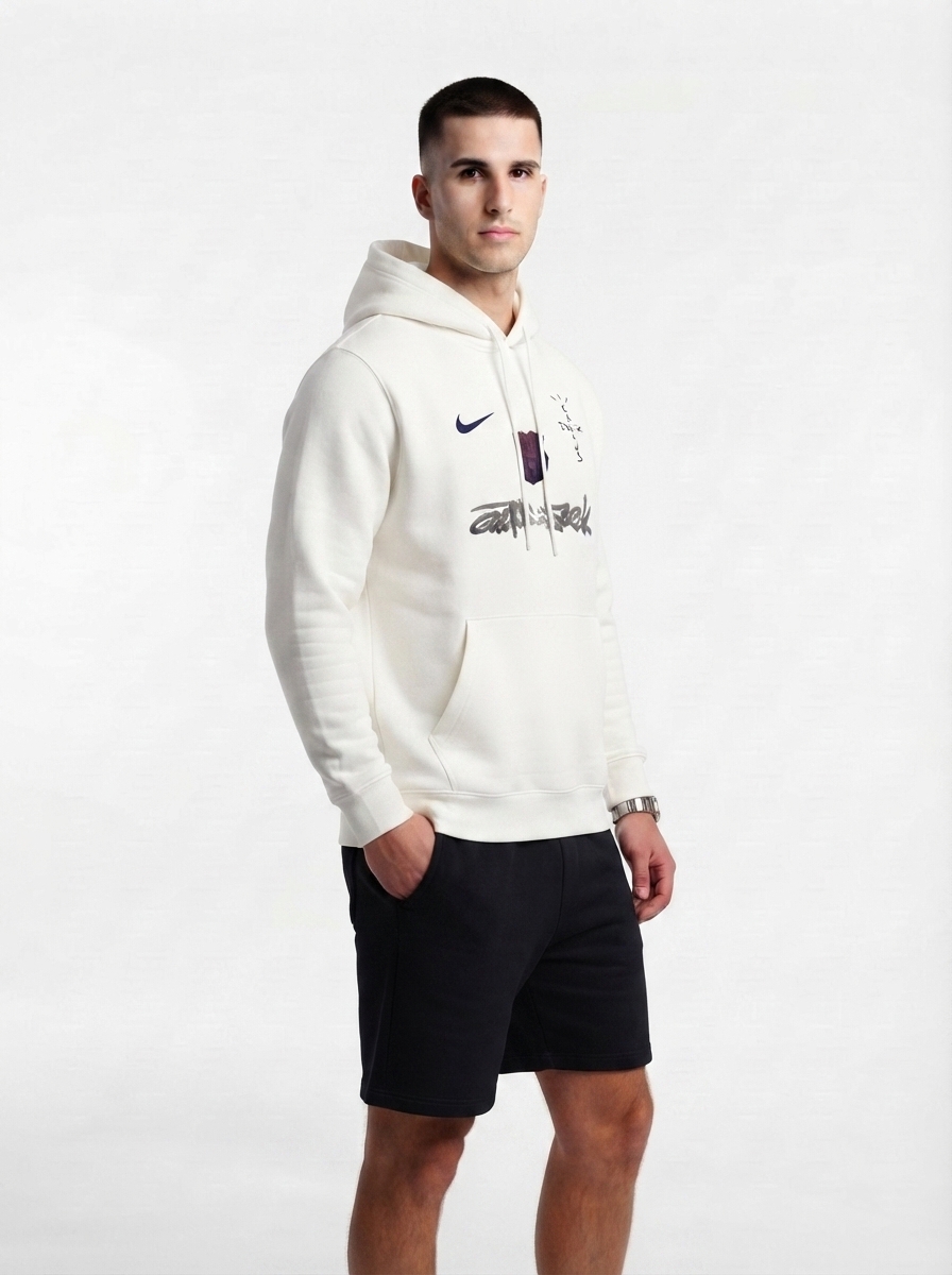 Barcelona Sweatshirt 2025 - Travis Scott Collab Spotify - White