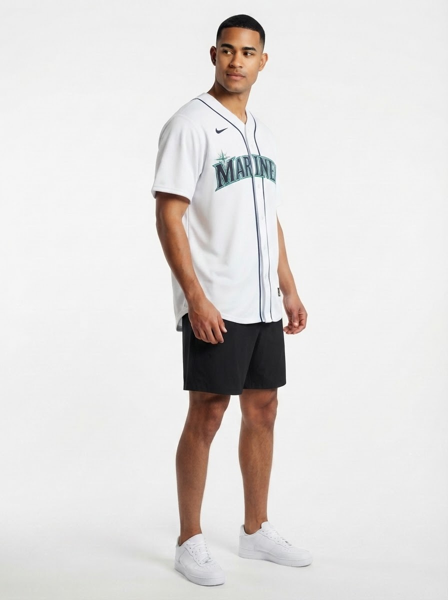 Jersey MLB Seattle Mariners Home Torcedor Masculina Branca Julio Rodriguez 44