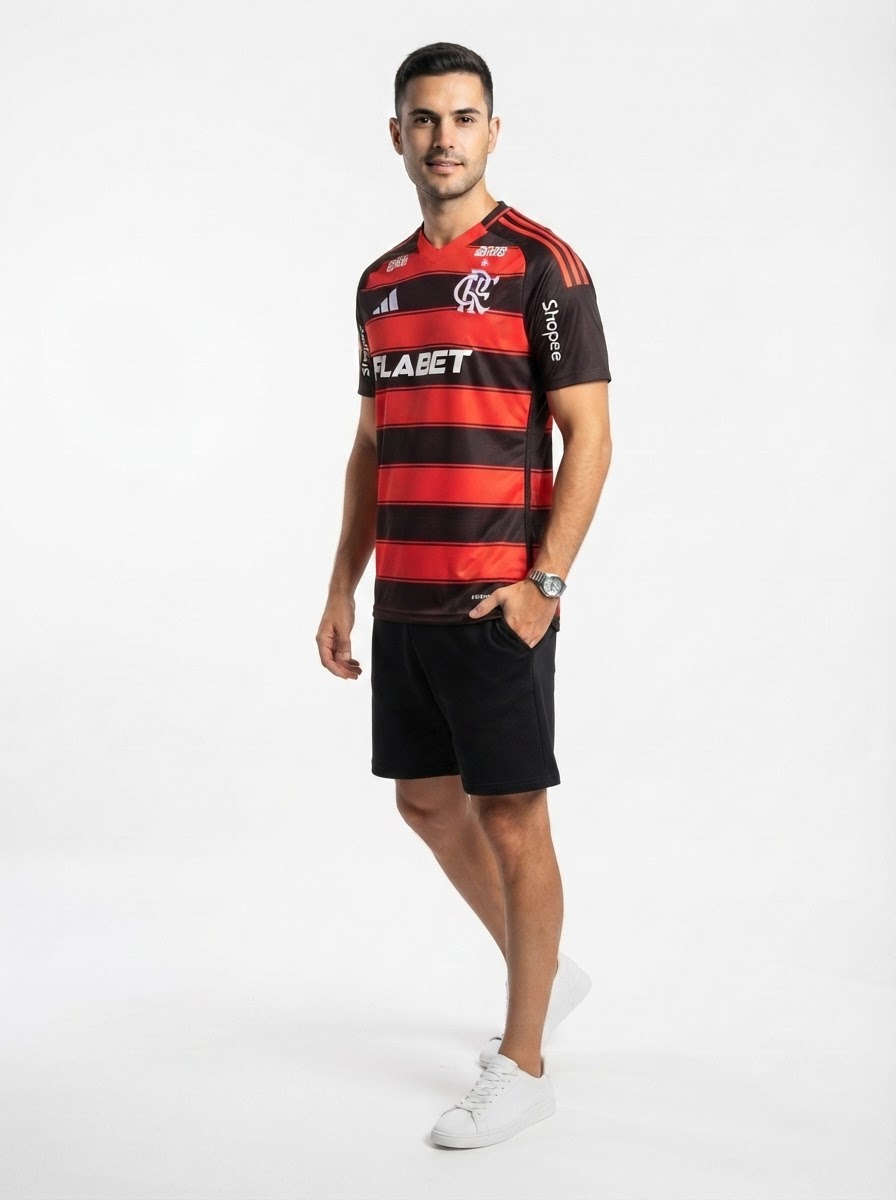 Jersey Flamengo 2025/26 I with Sponsors + Patch Mundial