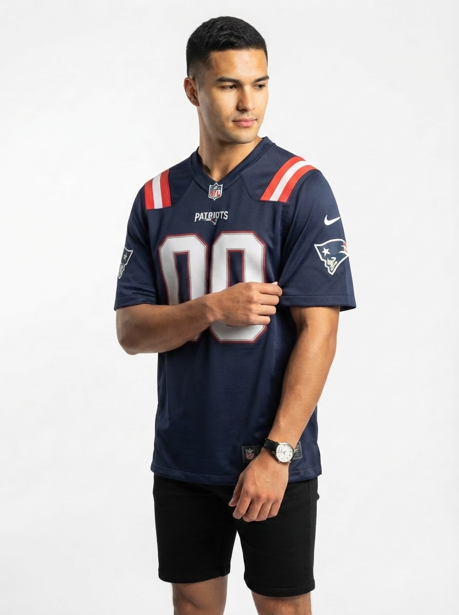 New England Patriots Game Home Jersey - Navy - Custom