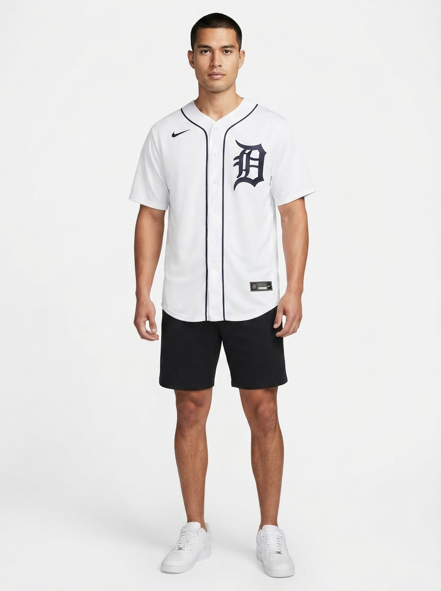 Jersey MLB Detroit Tigers White Home Torcedor Masculina Branca