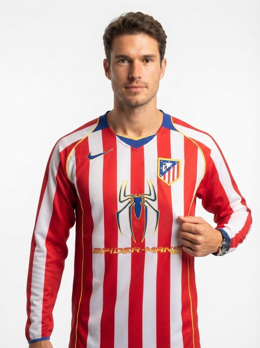 Atletico Madrid 04/05 I Home Jersey - Long Sleeve Retro Version