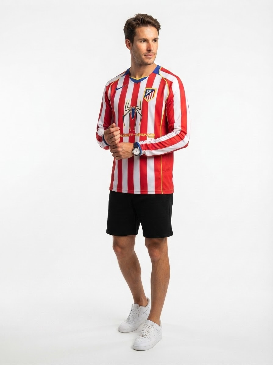 Atletico Madrid 04/05 I Home Jersey - Long Sleeve Retro Version