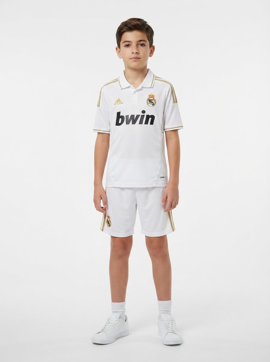 Kids Retro Real Madrid Home Jersey 2011/12