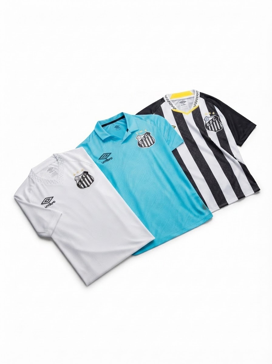 Santos Home, Away e Third 2025/26 - Kit 3 - Fan Version
