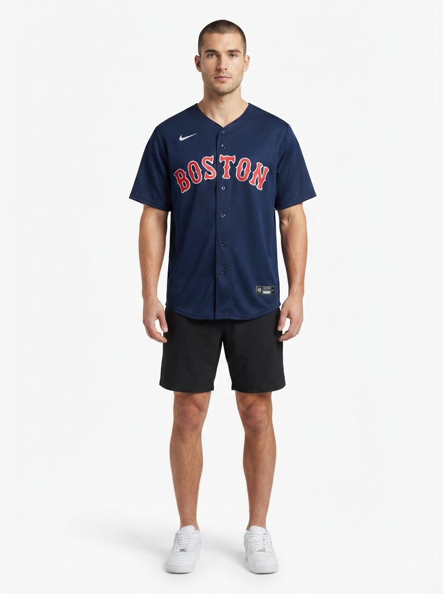 Jersey MLB Boston Red Sox III Torcedor Masculina Azul Marinho