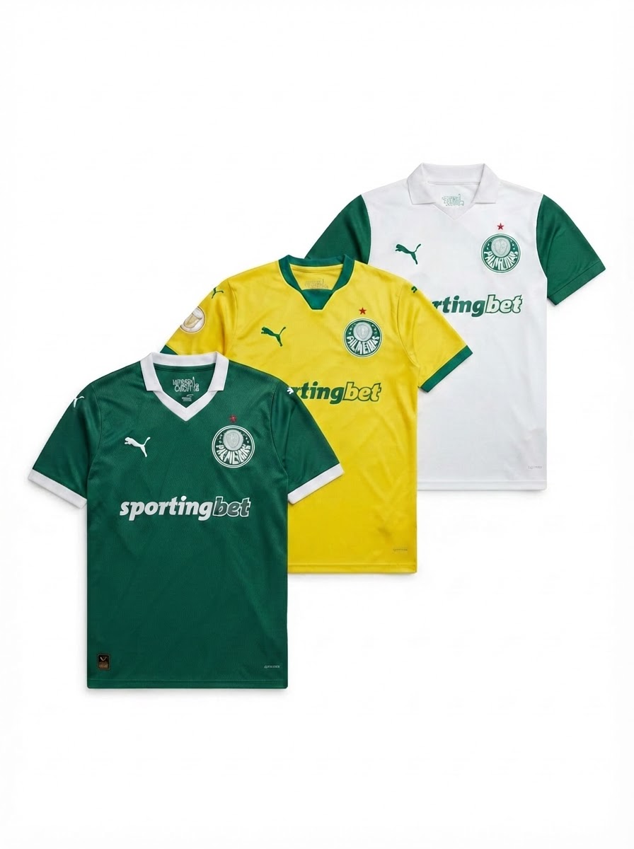 Palmeiras Home, Away e Third 2025/26 - Kit 3 - Fan Version