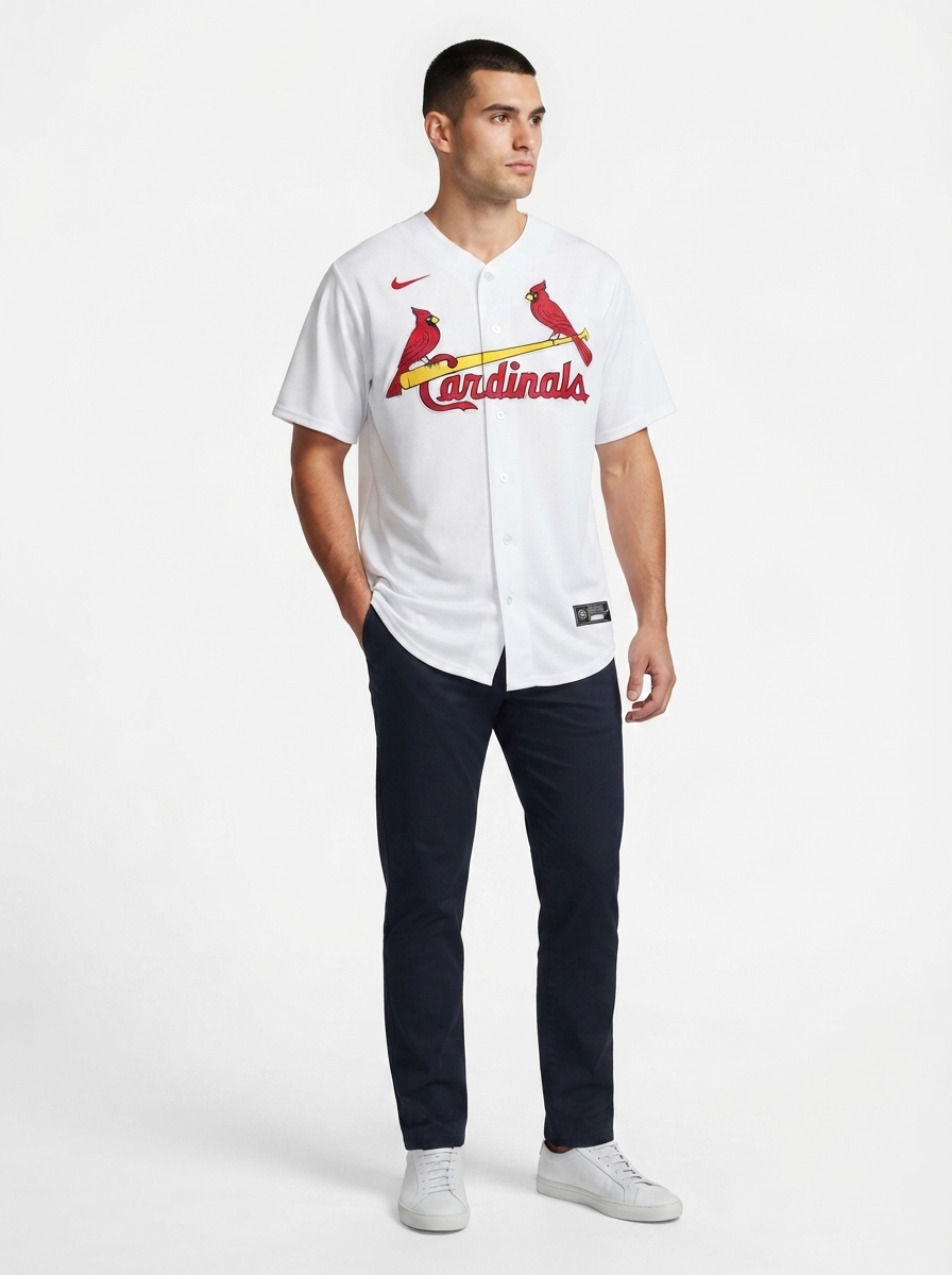 Jersey MLB St. Louis Cardinals Home Torcedor Masculina Branca