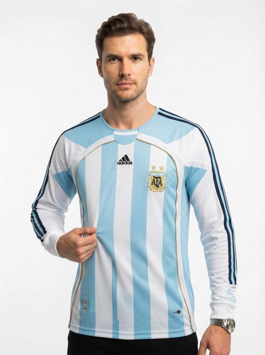 Argentina 06/07 I Home Jersey - Long Sleeve Retro Version