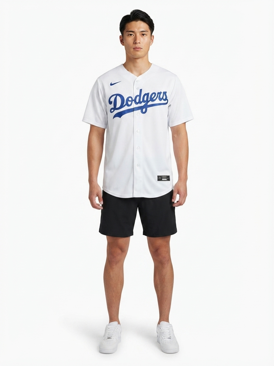 Jersey MLB Los Angeles Dodgers I Torcedor Masculina Branca Yoshinobu Yamamoto 18