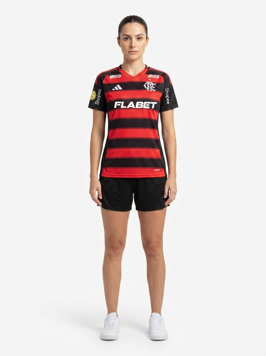 Jersey Women's Flamengo 2025/26 I with Sponsors + Patch Mundial