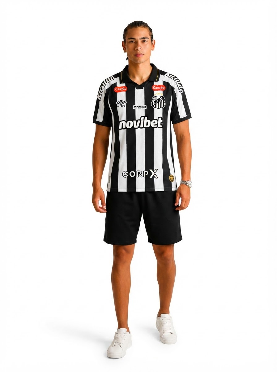 Santos 2027 Home Fan Version com patrocinios | Jersey Zone Store