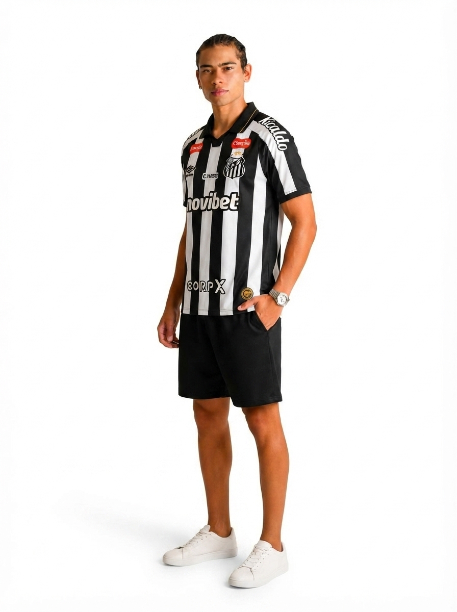 Santos 2027 Home Fan Version com patrocinios | Jersey Zone Store
