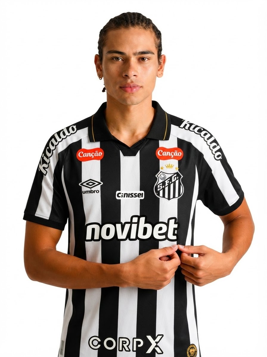 Santos 2027 Home Fan Version com patrocinios | Jersey Zone Store