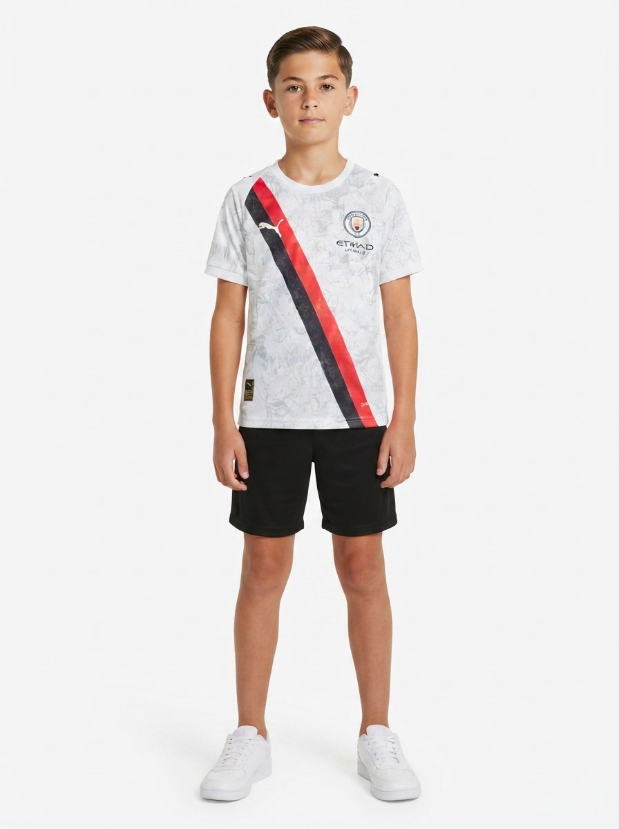 Manchester City 2025/26 Kit Kids away