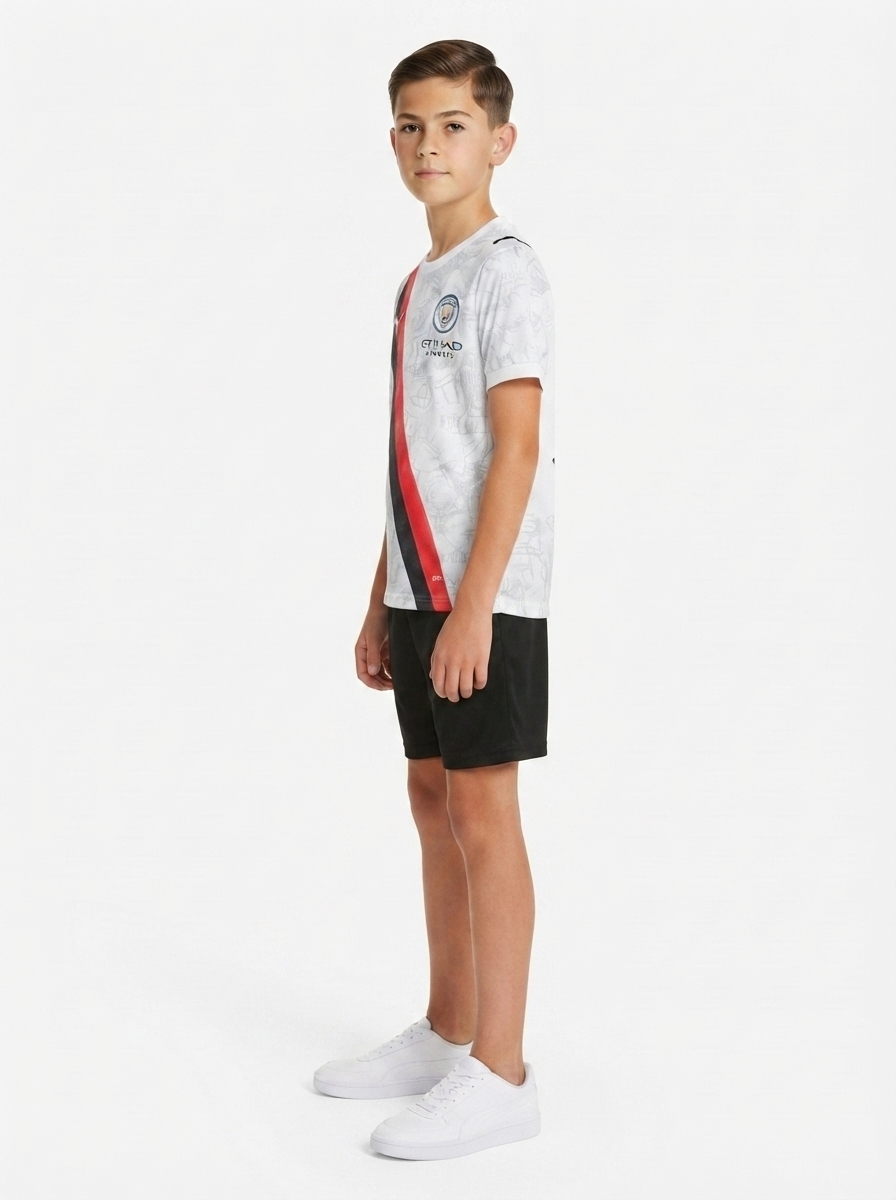 Manchester City 2025/26 Kit Kids away