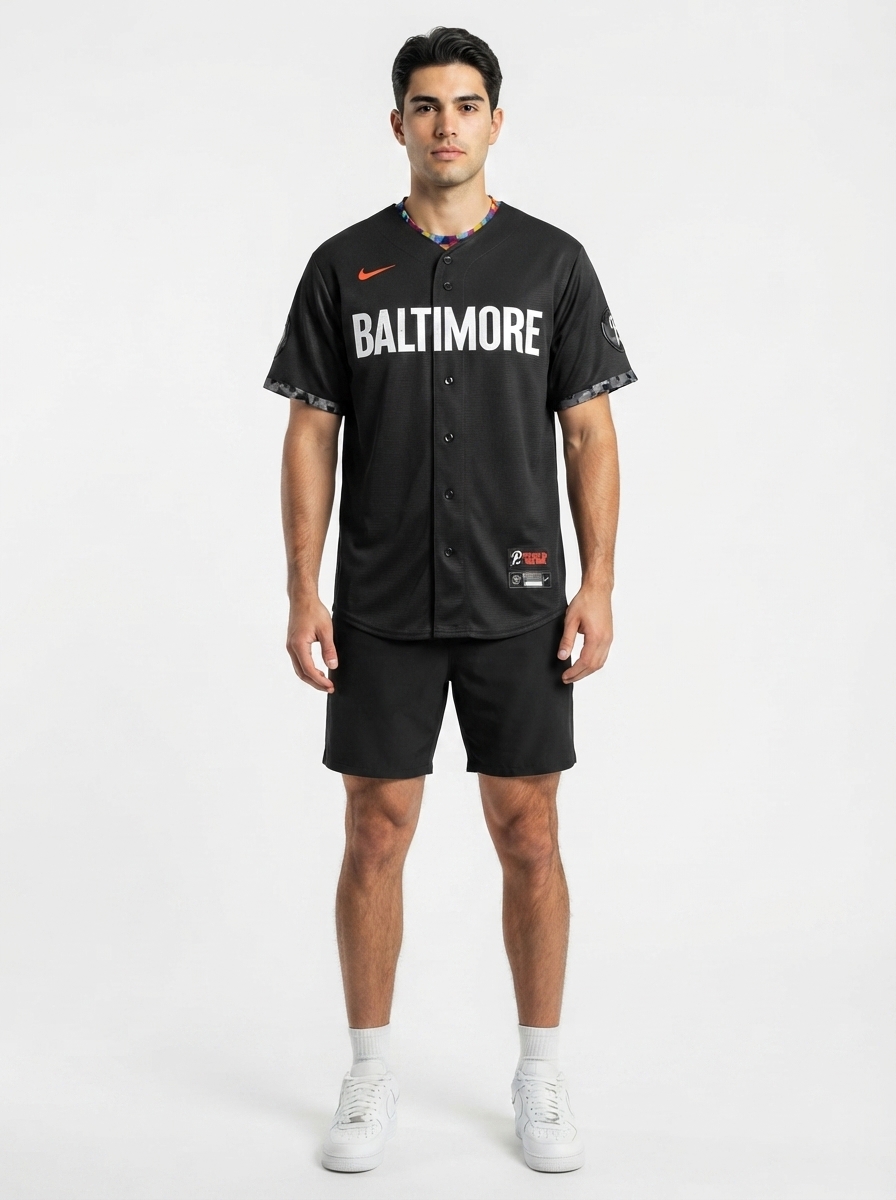 Jersey MLB Baltimore Orioles Black City Connect Torcedor Masculina Preta