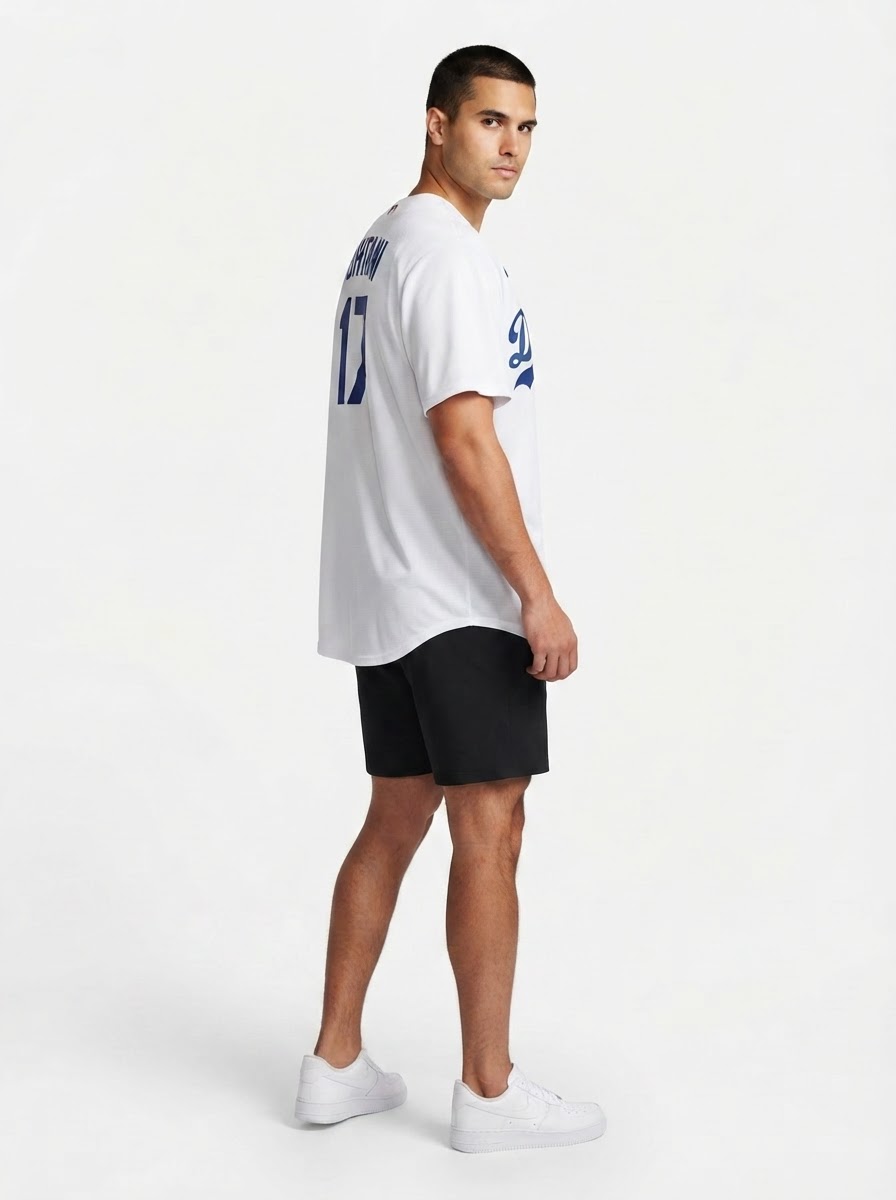 Jersey MLB Los Angeles Dodgers I Torcedor Masculina Branca Shohei Ohtani 17