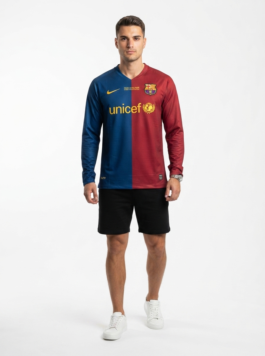 Barcelona 08/09 I Home Jersey - Long Sleeve Retro Version