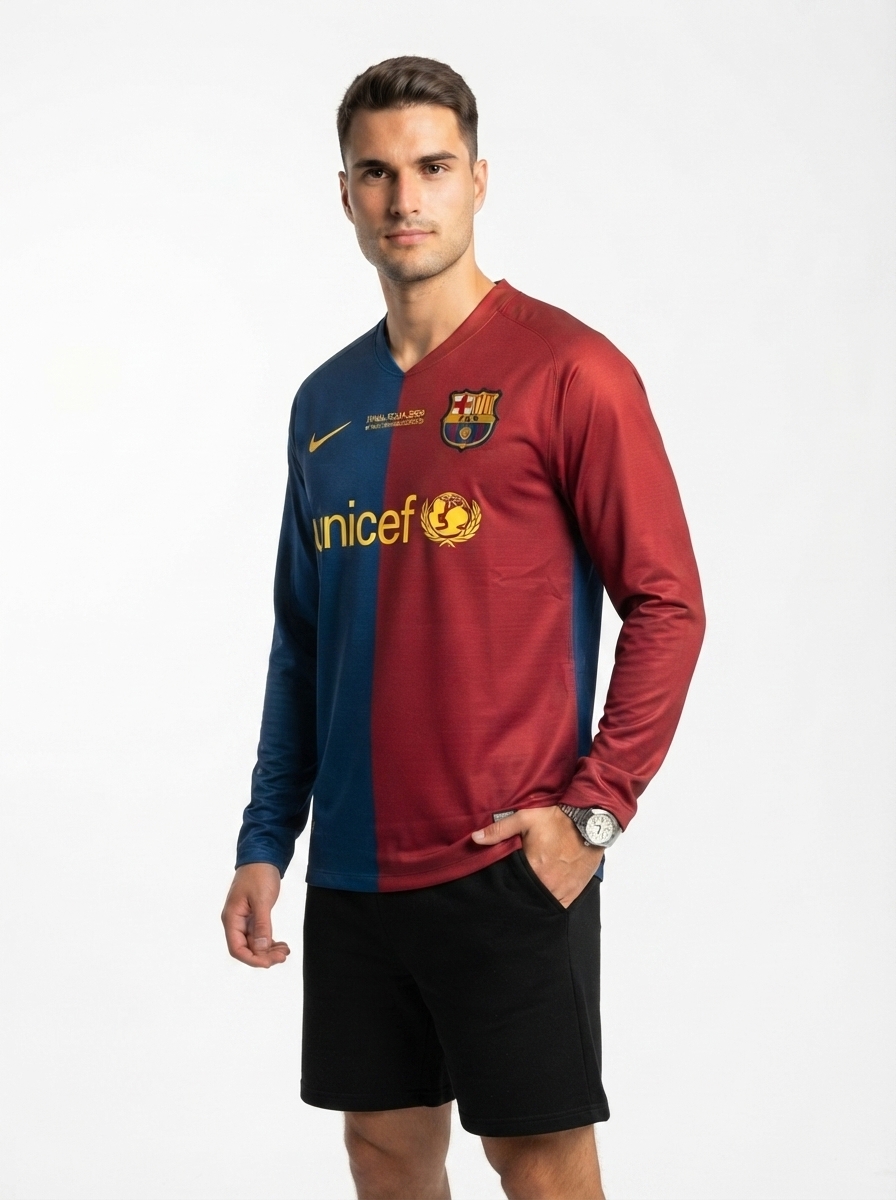 Barcelona 08/09 I Home Jersey - Long Sleeve Retro Version