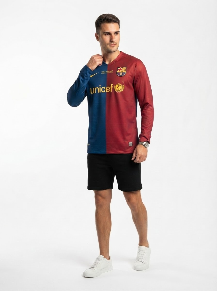 Barcelona 08/09 I Home Jersey - Long Sleeve Retro Version