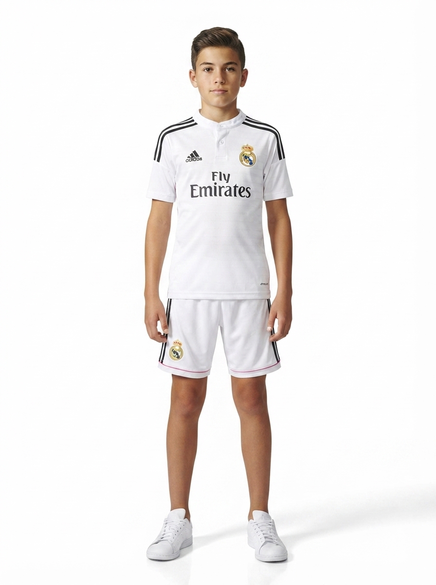 Kids Retro Real Madrid Home Jersey 2014/15
