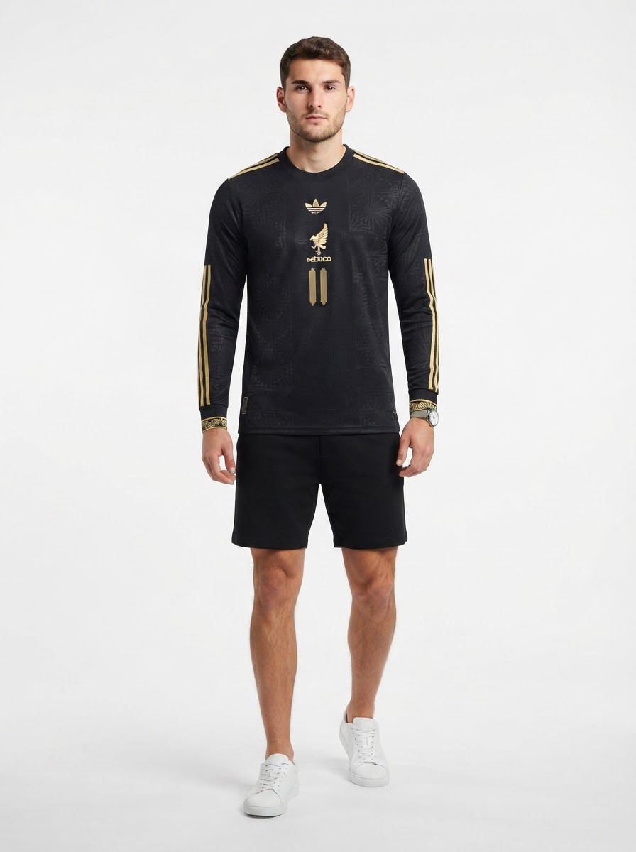 Mexico Santiago Giménez 2025 Special Edition Long Sleeve Authentic Player [Slim Fit] Player Third Jersey by