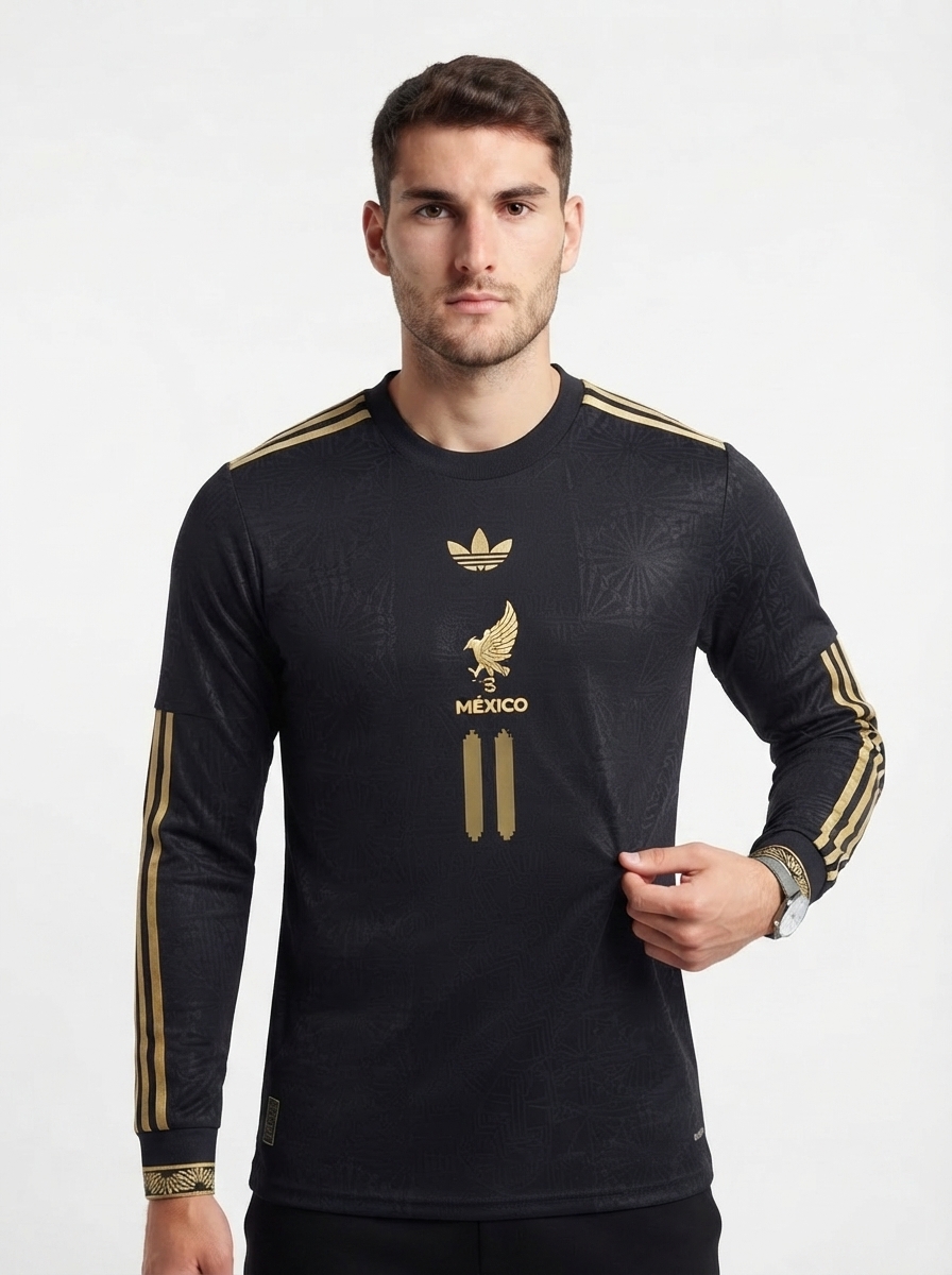 Mexico Santiago Giménez 2025 Special Edition Long Sleeve Authentic Player [Slim Fit] Player Third Jersey by