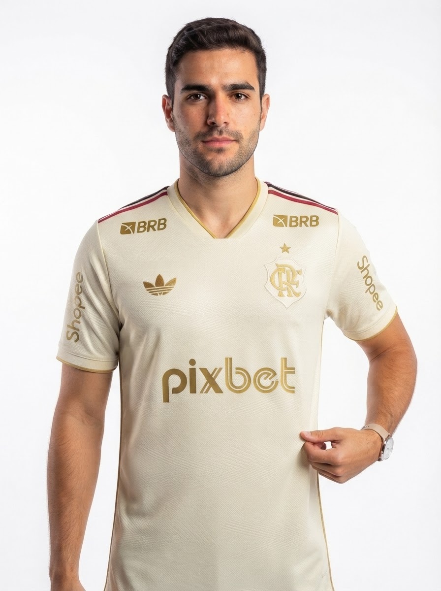 Manto Flamengo Jogo 3 2025/26 – Fan version All Sponsor #9 Pedro