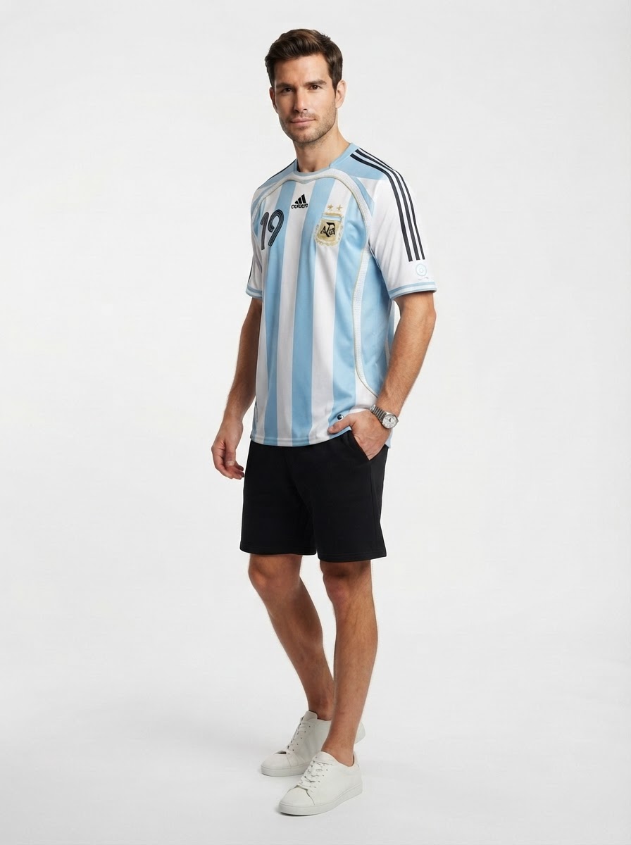 Argentina Home Jersey 2006 Messi #19 - Retro