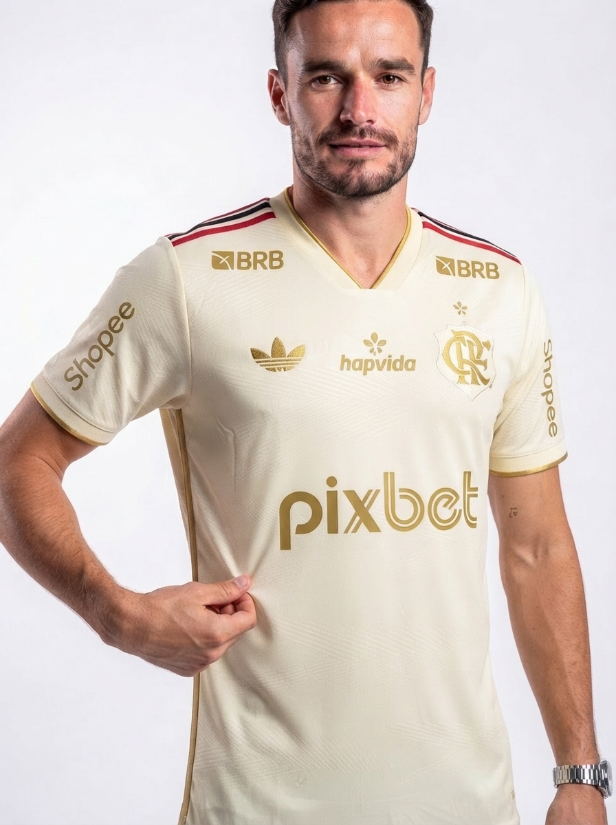 Manto Flamengo Jogo 3 2025/26 – Fan version All Sponsor #8 Saúl