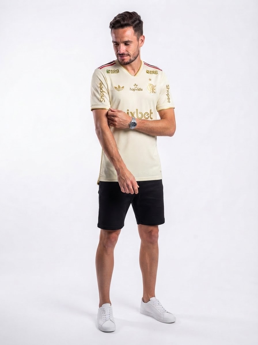 Manto Flamengo Jogo 3 2025/26 – Fan version All Sponsor #8 Saúl