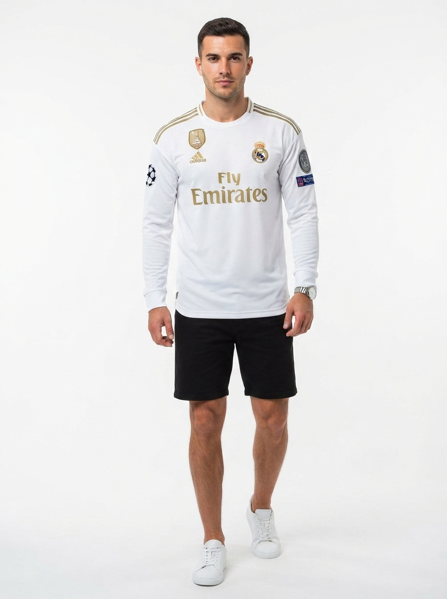 Real Madrid 2019/20 Jersey Long Sleeve Retro - Patch Champions