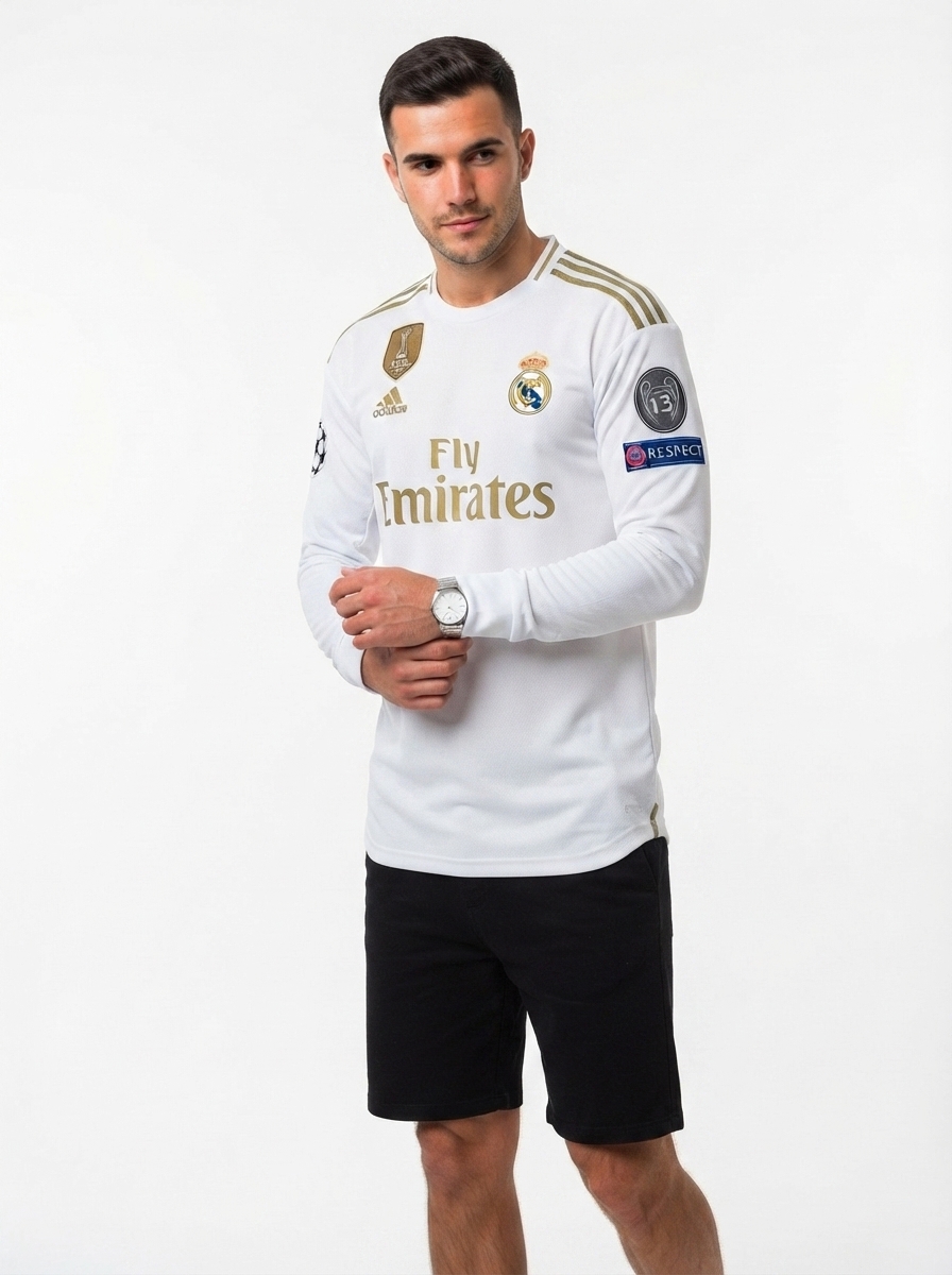 Real Madrid 2019/20 Jersey Long Sleeve Retro - Patch Champions