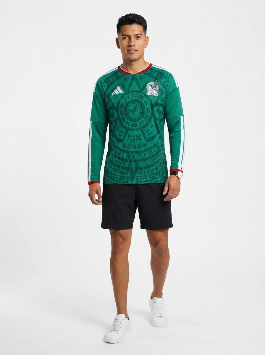 Mexico Home Fan Jersey Long Sleeve Shirt 2026 World Cup