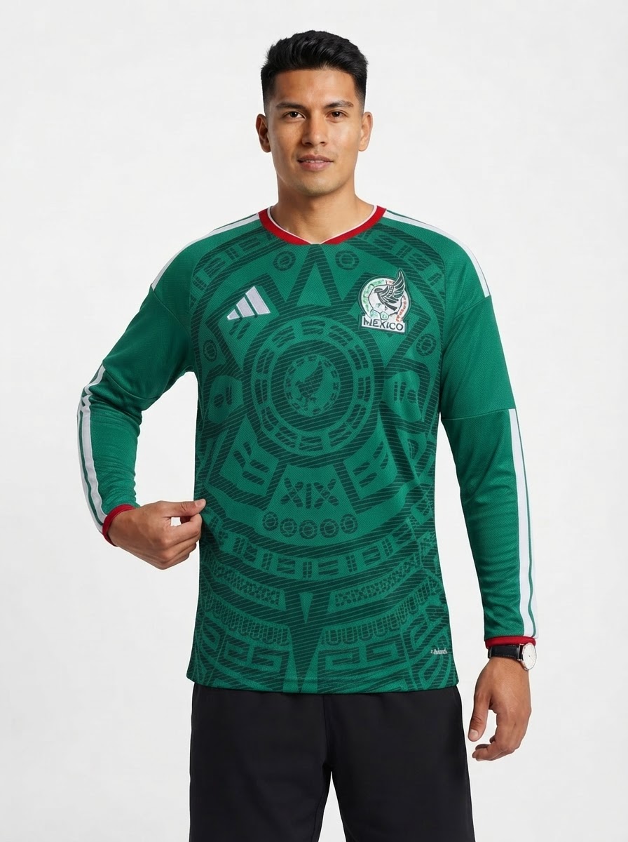 Mexico Home Fan Jersey Long Sleeve Shirt 2026 World Cup