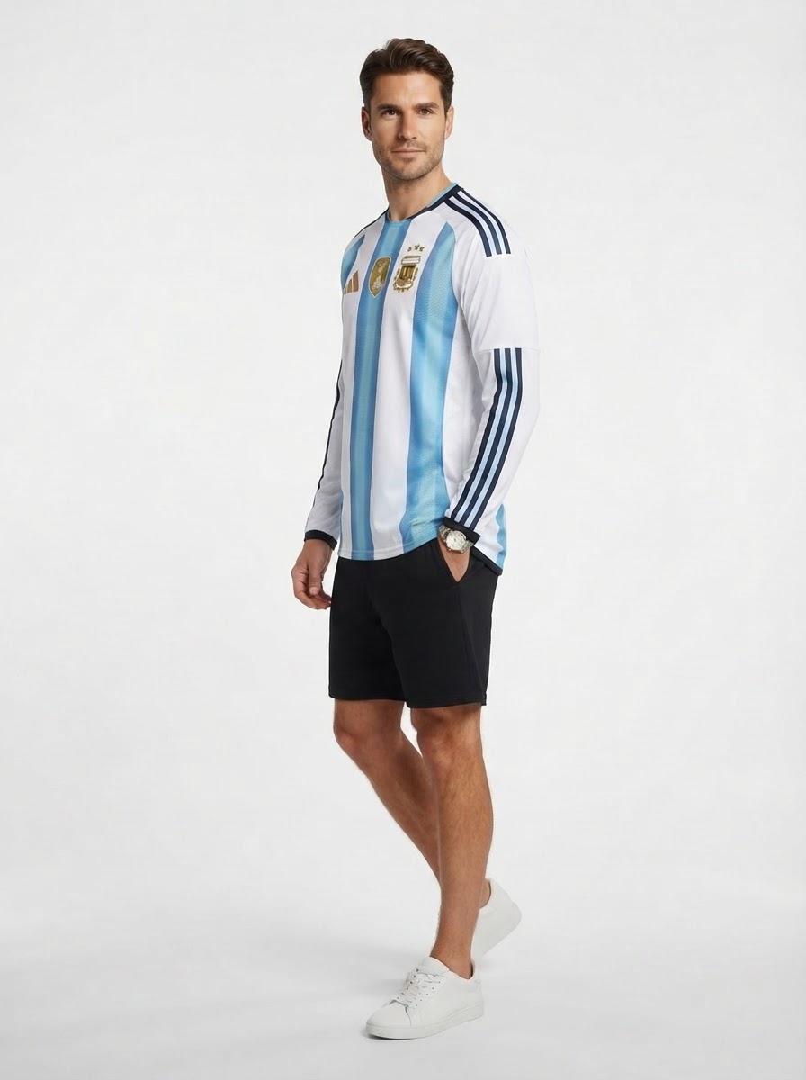Argentina Home Long Sleeve Fan Jersey Shirt 2026 World Cup